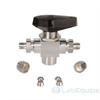 3 Way Double Ferrules Trunnion Ball Valves 6000PSI