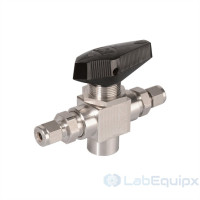 3 Way Double Ferrules Trunnion Ball Valves 6000PSI
