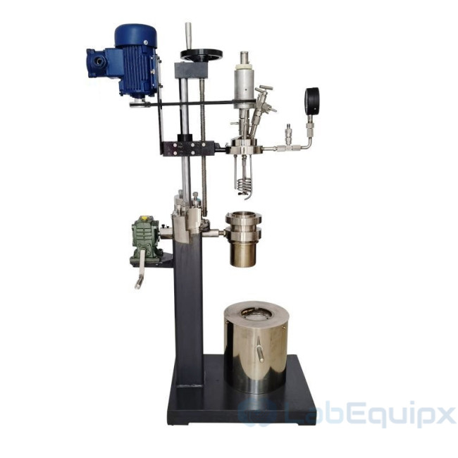 Lab Agitated Pressure Hydrogenation Reactor with Manual Lifting LELAPHRML Lab Agitated Pressure Hydrogenation Reactor with Manual Lifting LELAPHRML