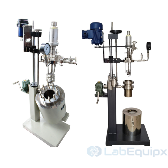 Lab Agitated Pressure Hydrogenation Reactor with Manual Lifting LELAPHRML Lab Agitated Pressure Hydrogenation Reactor with Manual Lifting LELAPHRML
