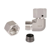 Stainless Steel Single Ferrule Swivel Nut Elbow