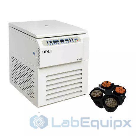 DDL5 Low Speed 5000rpm Swing rotor 4x800ml Refrigerated Centrifuge Adapters for 5/10/15/50ml tubes