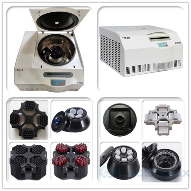 TGL18 Tabletop 21000rpm High Speed large capacity Swing out rotor 4x800ml universal Refrigerated Centrifuge Adapters for 5/10/15/50ml tubes