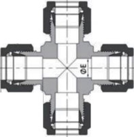 Double Ferrules Tube Union Crosses