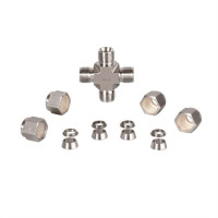 Double Ferrules Tube Union Crosses