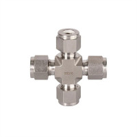 Double Ferrules Tube Union Crosses