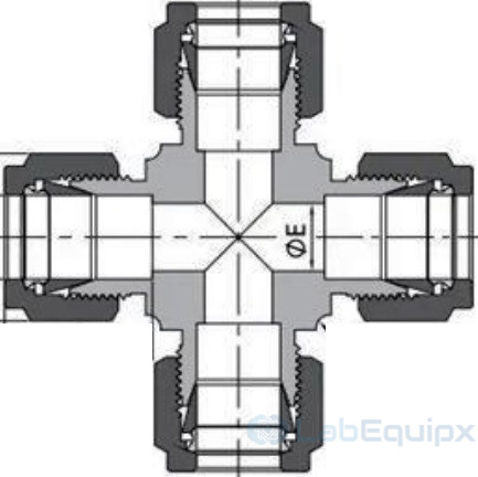 Double Ferrules Reducing Union Crosses